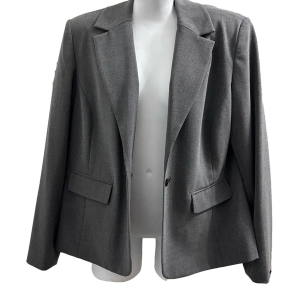 JM Collection Gray Suit Jacket Classic Cut - Picture 4 of 5